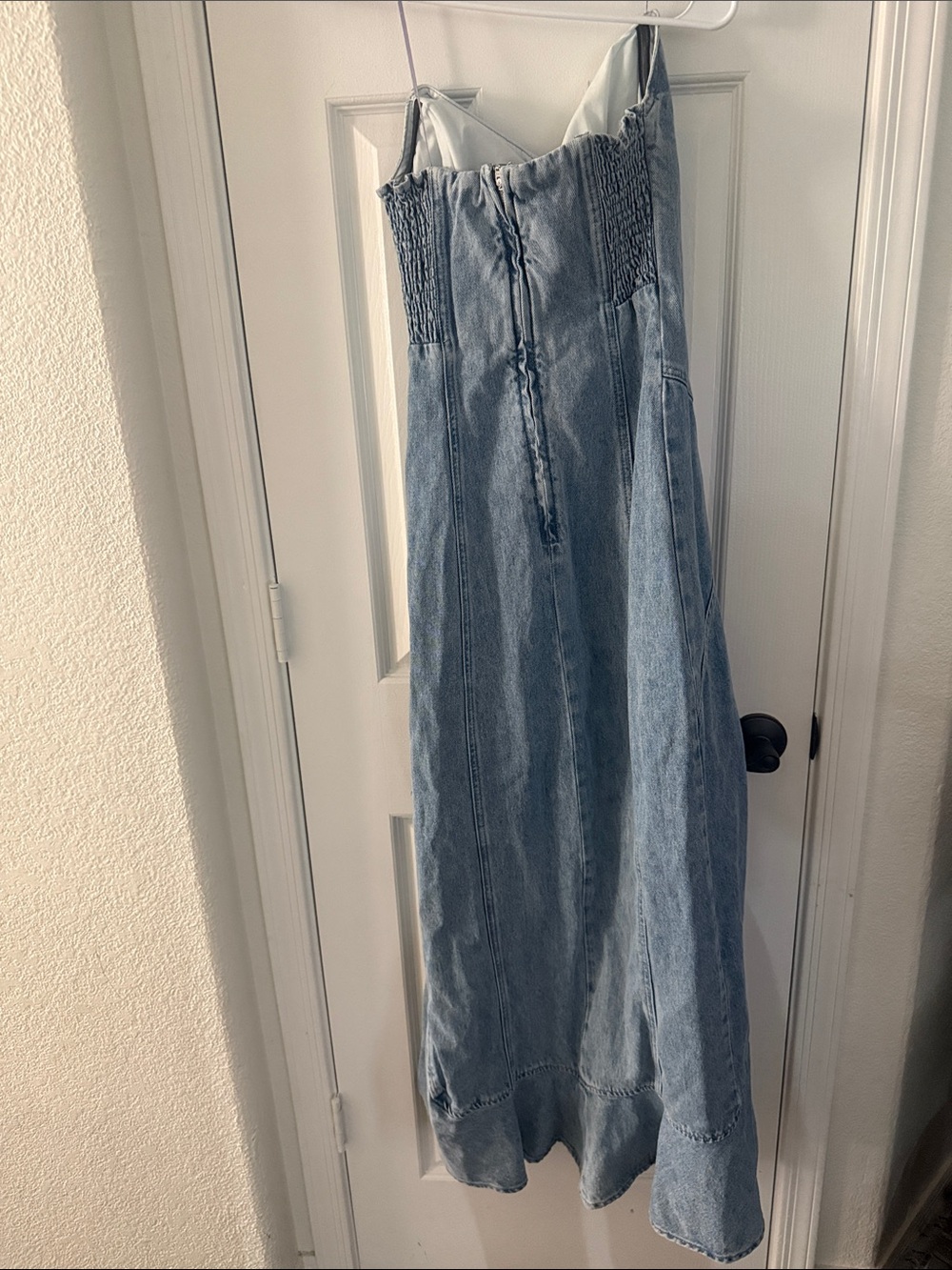 Amanda Uprichard Revolve Symone Denim Strapless High Low Dress - Picture 4 of 4